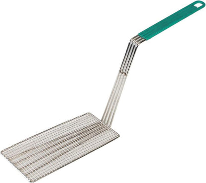 Rectangular Deep Fry Basket Press Heavy Duty Nickel Plated Iron with Coated Handle - for Home and Restaurant Kitchen Frying Chips Fish Sausages