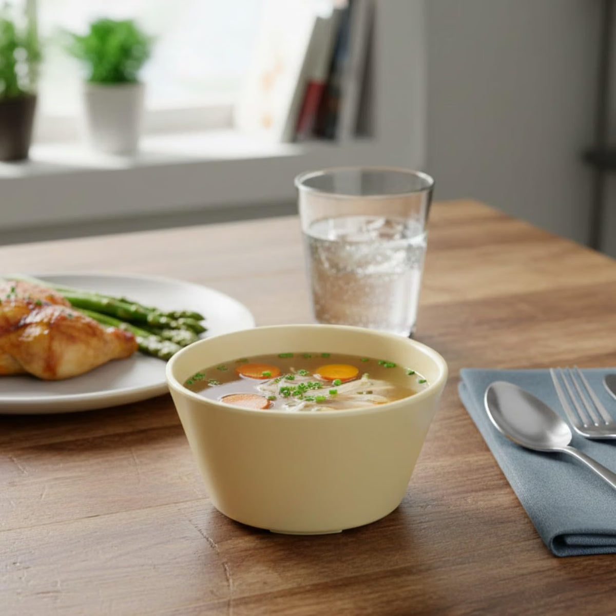 8 oz Bouillon Cup Melamine Set of 12- Dinnerware Soup Bowls Small Bowls for Side Dishes Dessert Soup Chili Dipping Sauce Dishwasher Safe Break-Resistant