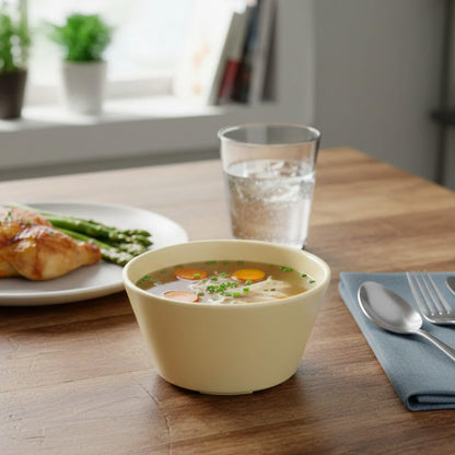 8 oz Bouillon Cup Melamine Set of 12- Dinnerware Soup Bowls Small Bowls for Side Dishes Dessert Soup Chili Dipping Sauce Dishwasher Safe Break-Resistant