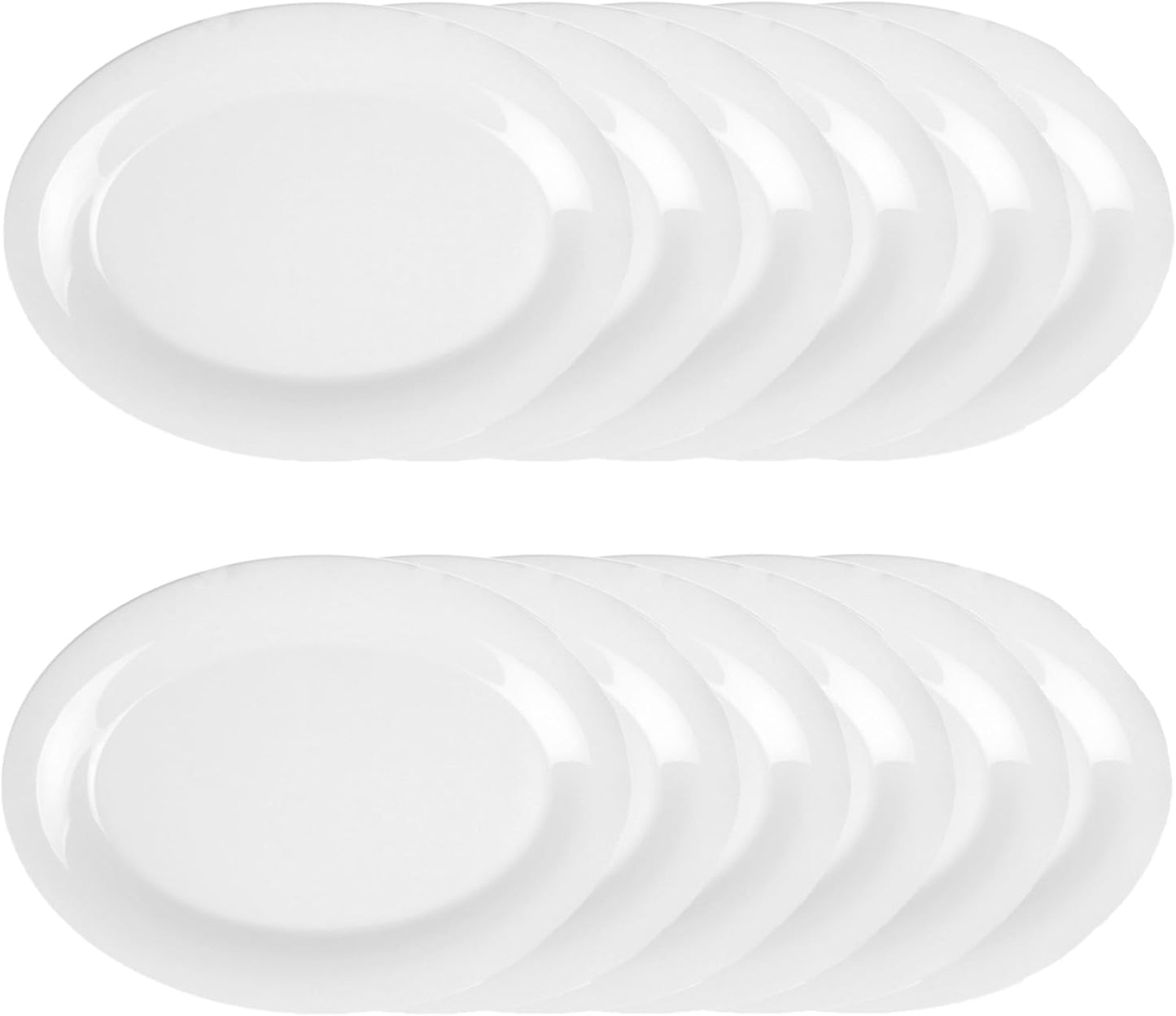 Oval Platter Pure Melamine Set of 12- Dishwasher Safe Break-Resistant Reusable Plates Kitchen Plates Dinnerware Serving Platter Dishes for Home Kitchen