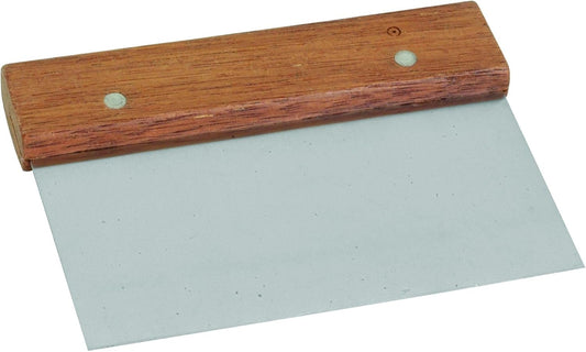 6" x 4" Dough Scraper Stainless Steel Blade with Wooden Handle- Multipurpose Food Scrappers Dough Cutter for Bread Dough Cake Fondant Icing Baking Cooking