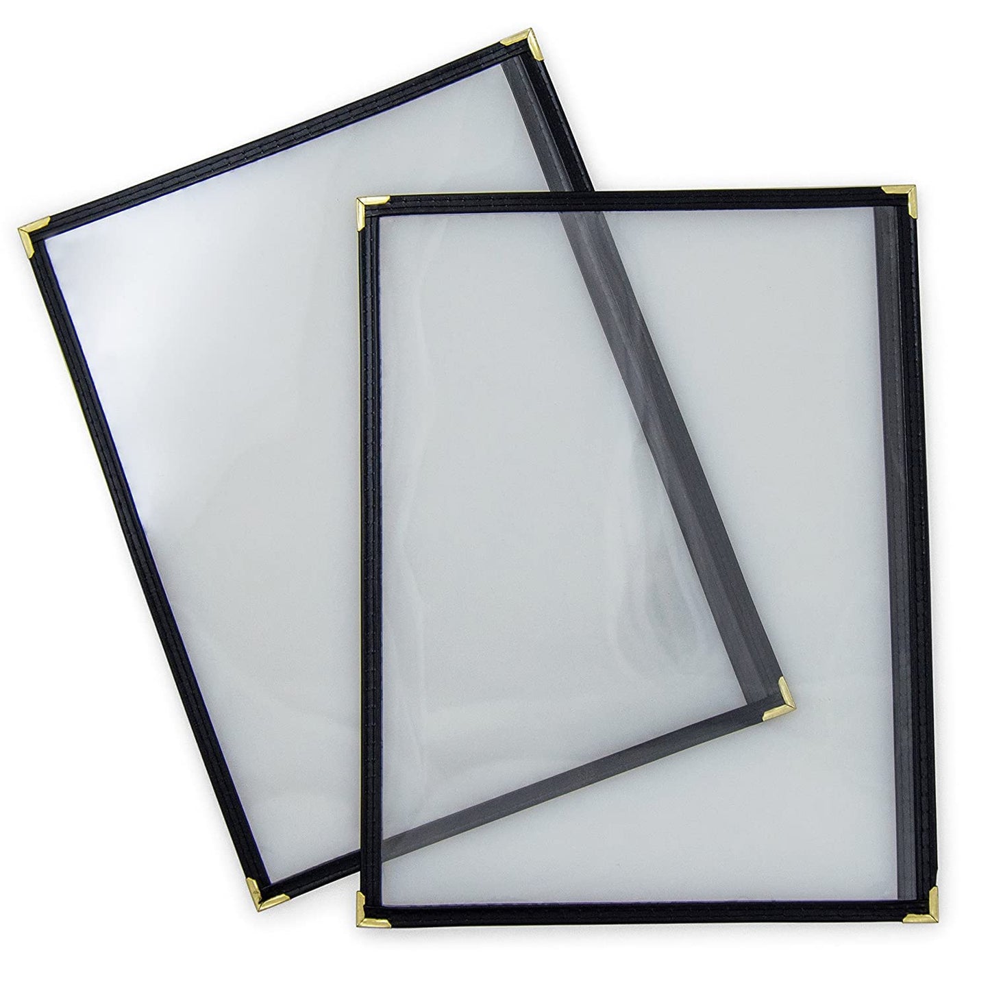Set of 60 Black 8-1/2” x 11” Single Restaurant Menu Covers 1 Page 2 View Crystal Clear Menu Covers Fits A4 Size Paper Menu Sleeve Menu Folder Menu Book Holders for Bar Cafe Restaurant