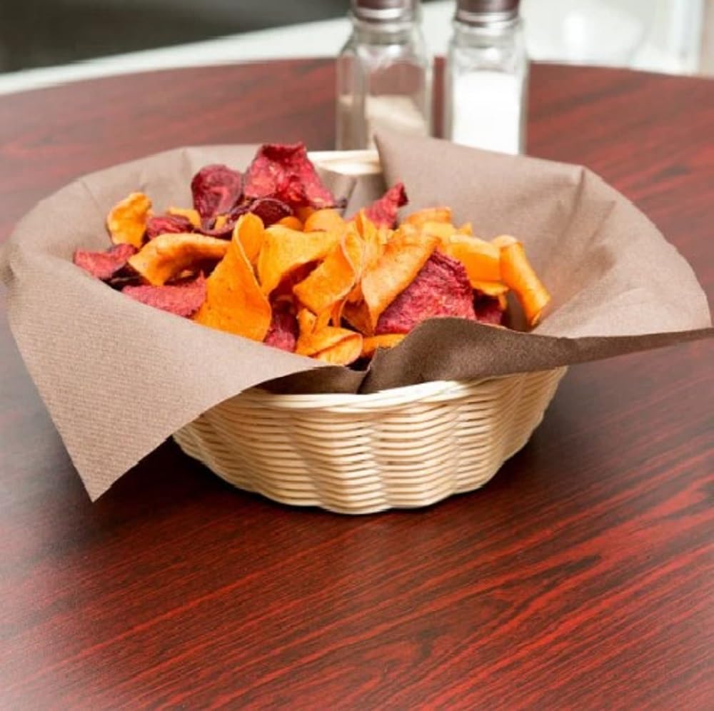 Hand-Woven Bread Basket - Restaurant Woven Food Serving Basket for Fruit Bread Serving Basket Decorative Basket Perfect for Cafe Home and Restaurants