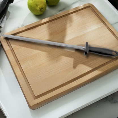 Diamond Steel Sharpener with Black Handle- Knife Sharpener Rod Sharpening Rod Kitchen Knives Sharpener for Home Kitchen Restaurant Hunting