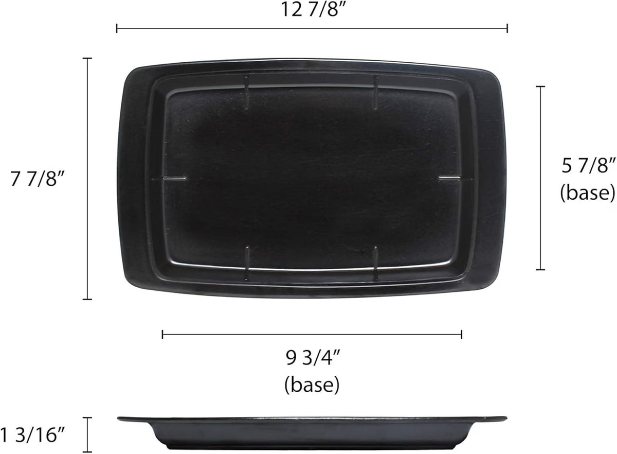 13" x 8" Rectangular Bakelite Underliner fits 11" x 7-1/5" Stainless Steel Sizzling Platter - Rectangular Sizzle Platter Underliner Base Restaurant Home Kitchen