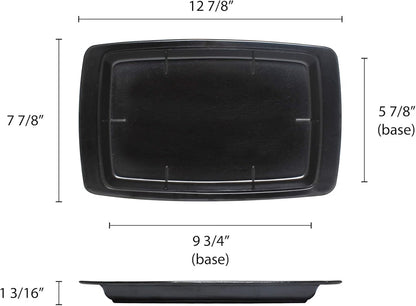 13" x 8" Rectangular Bakelite Underliner fits 11" x 7-1/5" Stainless Steel Sizzling Platter - Rectangular Sizzle Platter Underliner Base Restaurant Home Kitchen