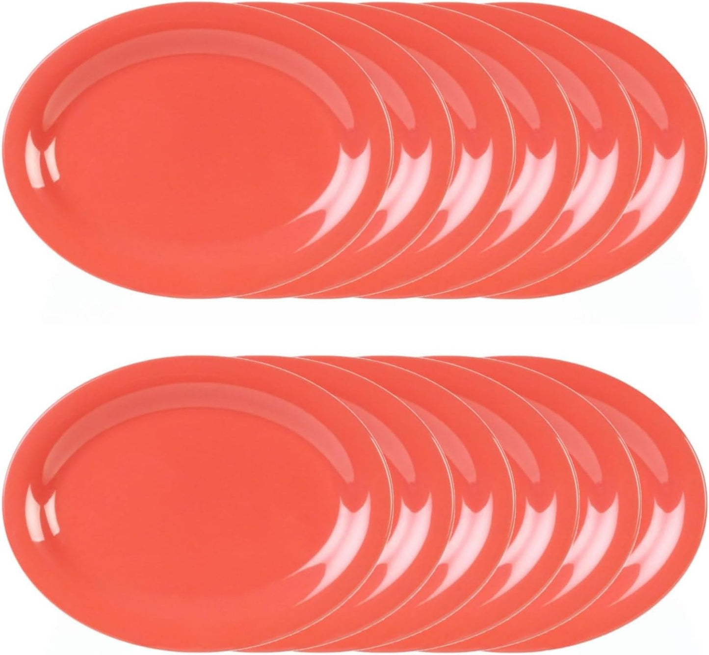Oval Platter Pure Melamine Set of 12- Dishwasher Safe Break-Resistant Reusable Plates Kitchen Plates Dinnerware Serving Platter Dishes for Home Kitchen