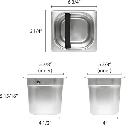 Deep Commercial Grade Stainless Steel Coffee Knock Box with Rubber Knock Bar 0.6mm Thickness- Durable Barista Espresso Knock Box Perfect for Restaurant Cafes Home