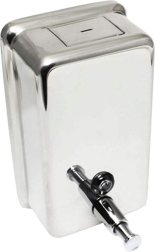 40 oz. Stainless Steel Vertical Soap Dispenser Surface Mounted - Commercial Soap Dispenser Stainless Steel Pump Refillable Liquid Hand Soap Dispenser for Bathroom