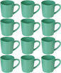 7 oz Mug/Cup Melamine Set of 12- Dishwasher Safe Break-Resistant Coffee Cup Set Reusable Plastic Cup for Latte Cappuccino Cocoa Hot Tea Mocha Home Cafe Restaurants