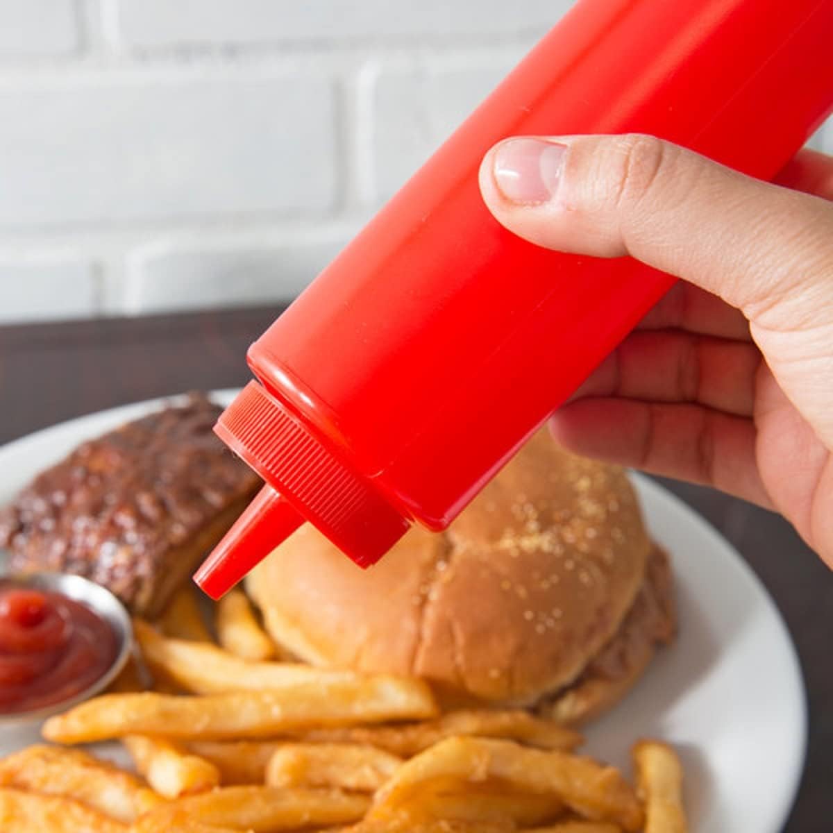 Set of 12 Squeeze Condiment Dispensing Bottles 8 oz - Plastic Squeeze Bottle For Sauces Spreads Ketchup Mustard Mayo Hot sauces and Olive oil