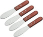 7” Stainless Steel Straight Edge Wide Butter Spreader with Wood Handle Set of 4 - Sandwich Cream Cheese Condiment Knives