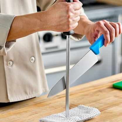 Diamond Steel Sharpener with Black Handle- Knife Sharpener Rod Sharpening Rod Kitchen Knives Sharpener for Home Kitchen Restaurant Hunting