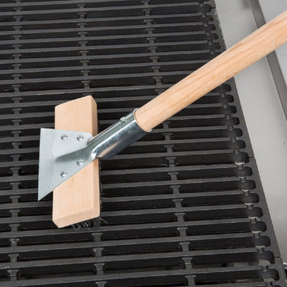 Pizza Oven Brush with Scraper Black Metal Wire Brush with Wooden Handle-Pizza Oven Cleaning Brush for Pizza Stone Grill Brush Outdoor BBQ Cleaning Oven Accessories