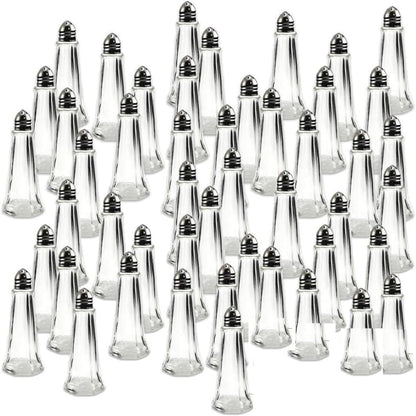 Tower Salt Pepper Shakers with Glass Body Stainless Steel Top - Salt Shaker Salt Pepper Shakers Glass Spice Jars Accessories for Wedding Party Restaurant Home Kitchen