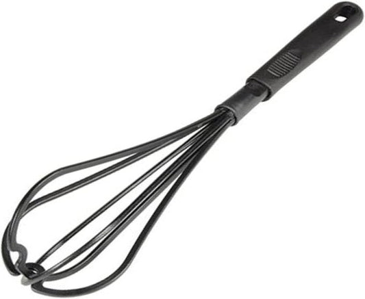 12 1/8” Nylon Whisk/Whisk High-Heat Nylon & Polypropylene Handle Black Color- Heat Resistant up to 410°F for Whisking Beating Blending Beating Stirring Ingredients Mixing Sauces Whisk