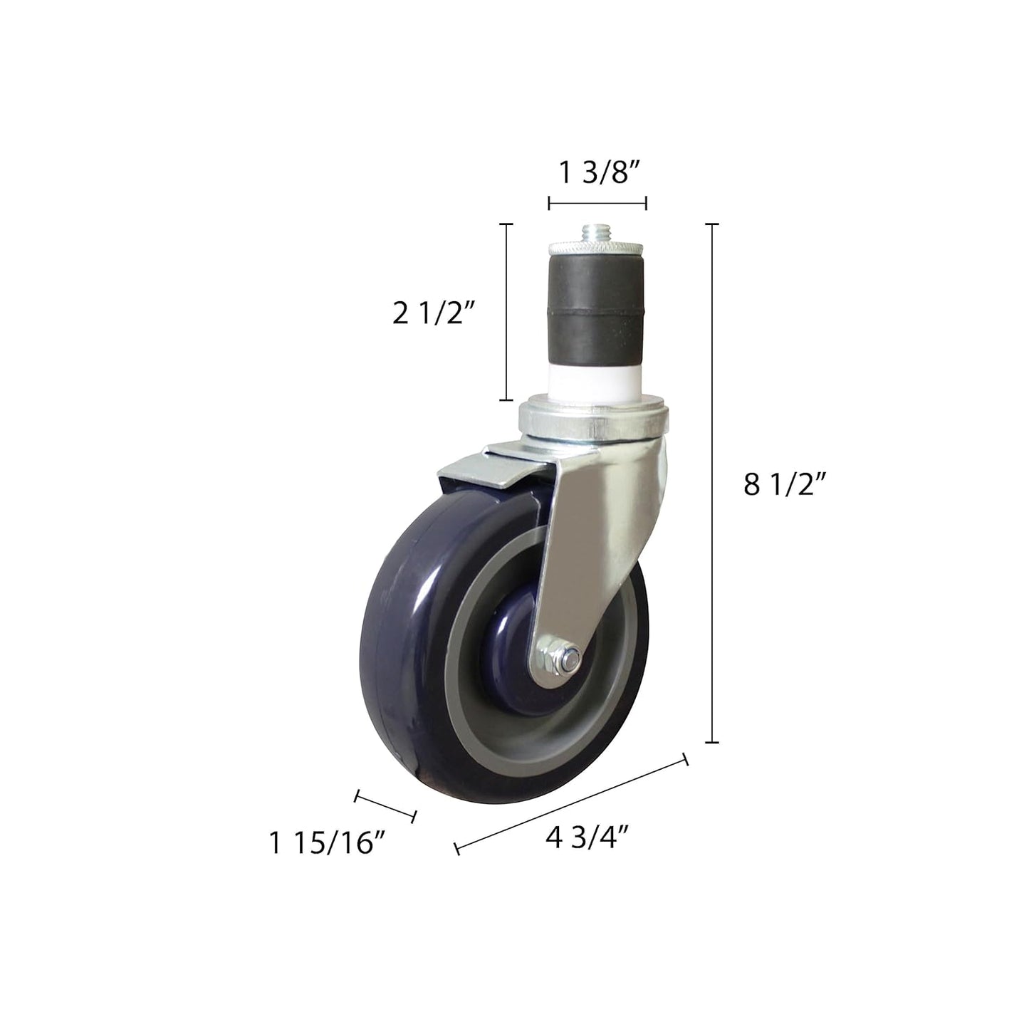 5” Work Table Caster Polypropylene Wheel- Caster for Food Prep and Work Table