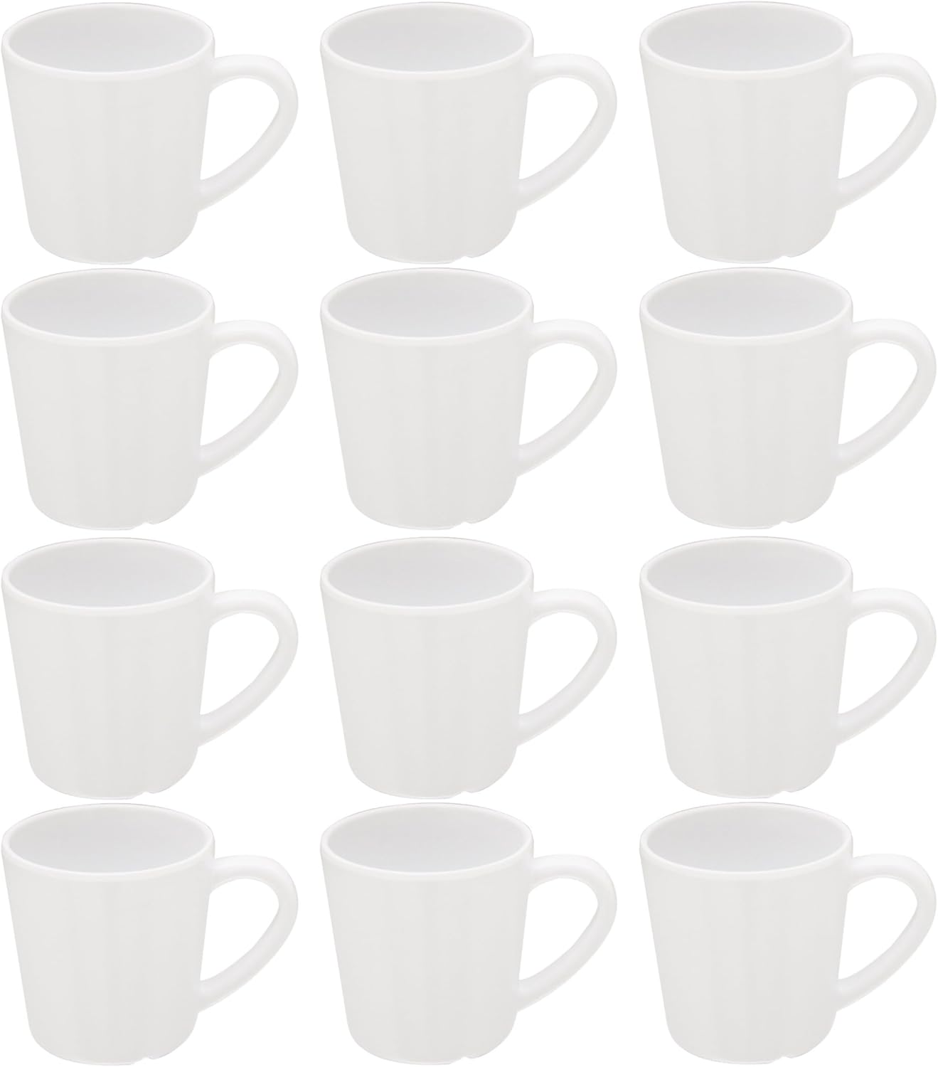 7 oz Mug/Cup Melamine Set of 12- Dishwasher Safe Break-Resistant Coffee Cup Set Reusable Plastic Cup for Latte Cappuccino Cocoa Hot Tea Mocha Home Cafe Restaurants