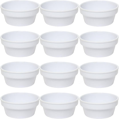 Sauce Cup/Ramekin Melamine Set of 12- Reusable Individual Round Condiments Cups Ramekins Dipping Sauce Cup Portion Dipping Sauce Kitchen Cups