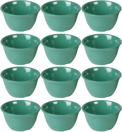 Bouillon Cup Color Melamine Set of 12- Dishwasher Safe Break-Resistant Reusable Bowls Serving Soup Bowl Broth Cups Soup Bowls Ice Cream Dipping Sauce