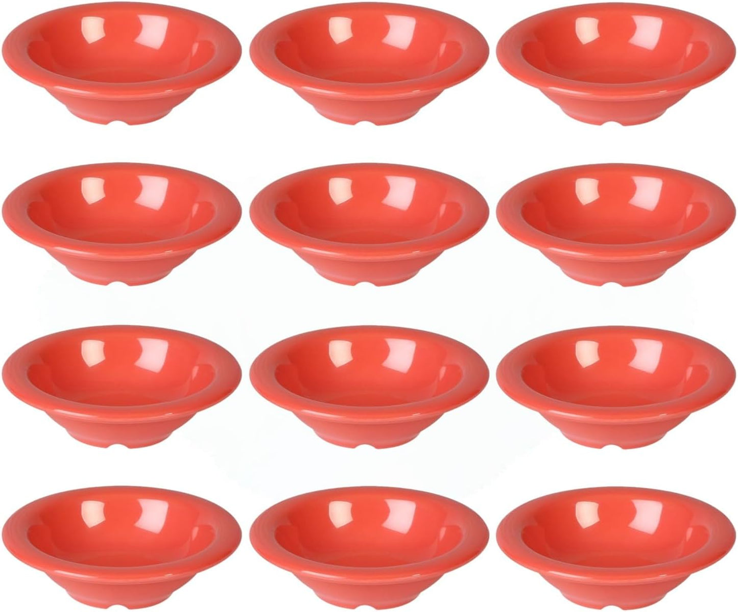 Salad Bowls Melamine Set of 12- Dishwasher Safe Break-Resistant Reusable Bowls Serving Bowl Soup Bowls for Fruits Salad Kitchen Restaurants
