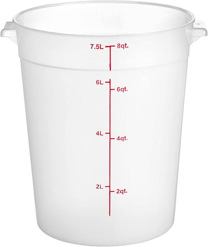 Round Food Storage Container Translucent Polypropylene- Commercial Food Storage Containers Meal Prep Containers Reusable Food Containers for Pantry Kitchen Storage Organization