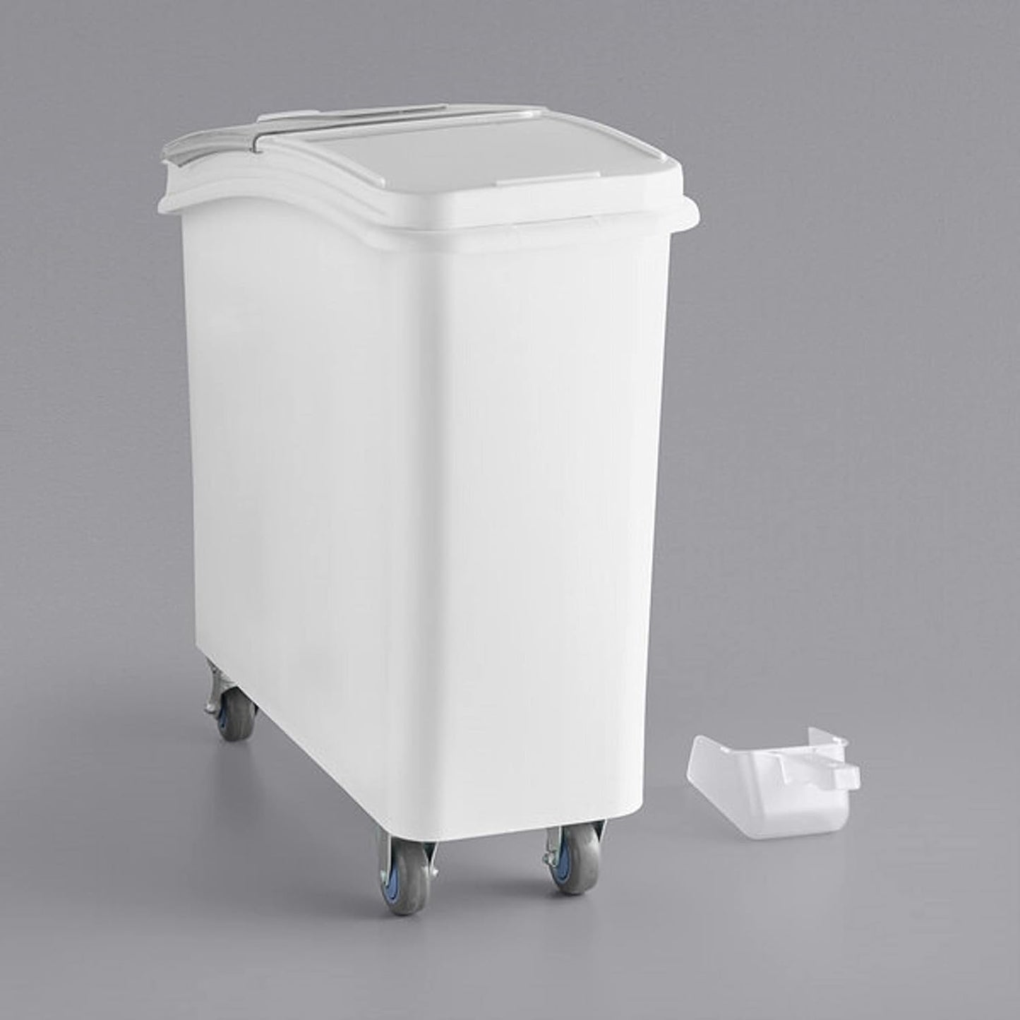 (40 Cups) Shelf Ingredient Bin White with Clear Flip Top Lid & Measuring Scoop- Stackable Plastic Kitchen Pantry Storage Bin for Dry Food Flour Sugar Kitchen Restaurant