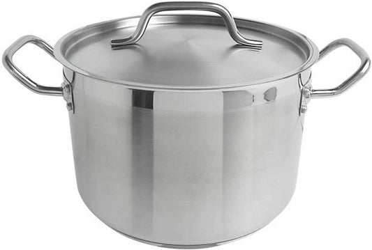 Stainless Steel Stock Pot with Lid - Heavy Duty Induction Large Stock Pot Stew Pot Cookware for Simmering Soup Canning Soup Pasta VegetableOven Safe & Induction Ready