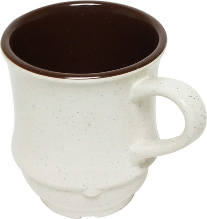 9 oz Arcadia Two-Tone Mug Round Base Melamine Set of 12- Dishwasher Safe Break-Resistant Coffee Cup Set Reusable Plastic Cup for Latte Cappuccino Cocoa Hot Tea Home Cafe Restaurants