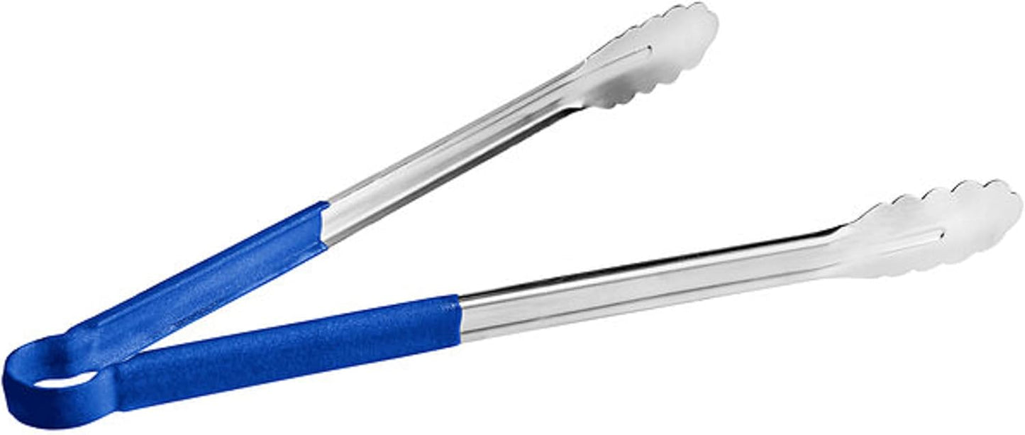 Stainless Steel Kitchen Tong with Non-Slip Coated Handles- Kitchen Tongs Metal Food Tongs Premium Stainless Steel Tongs for Cooking Food Salad Grilling Barbecue BBQ Buffet