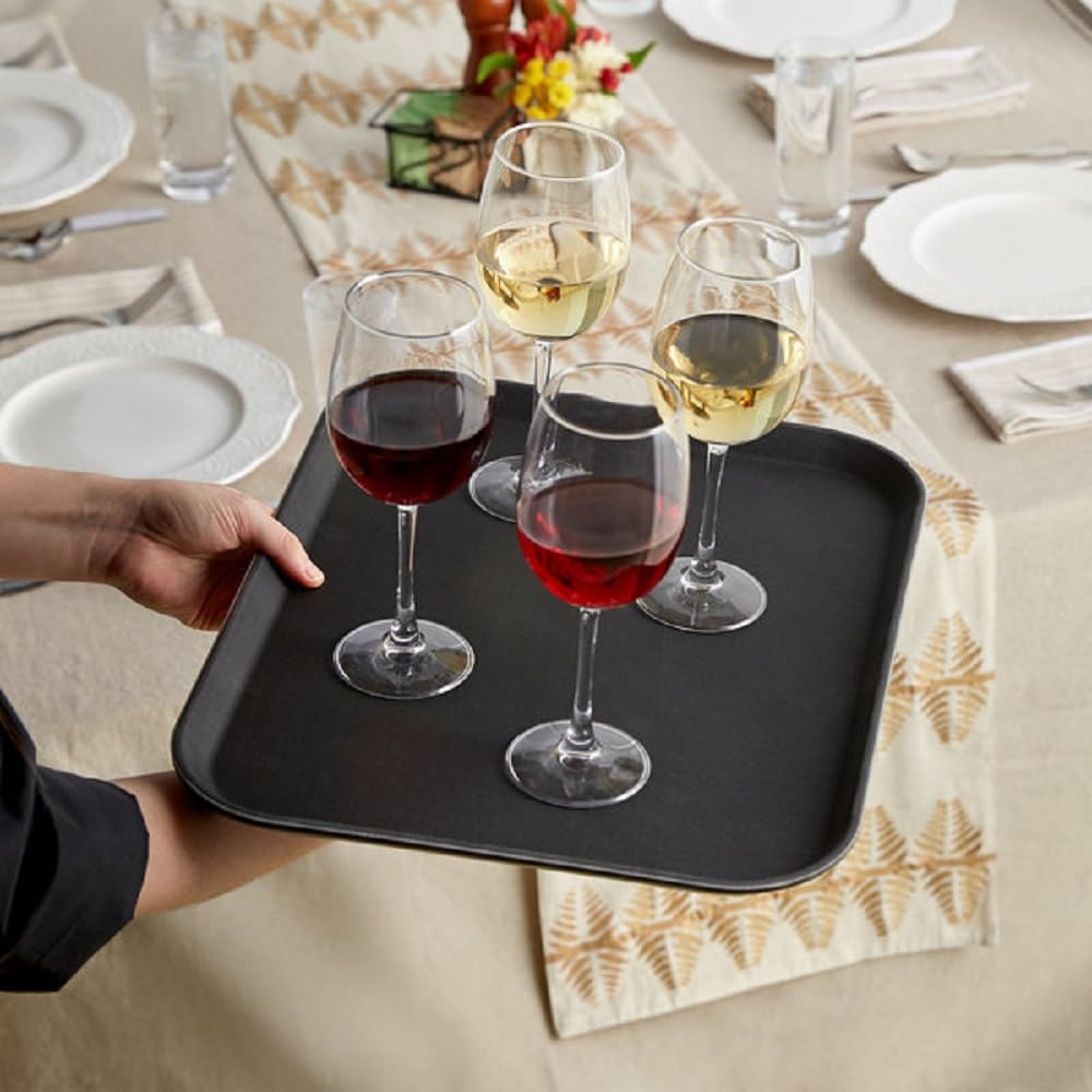 14" x 18" Rectangular Service Tray Fiberglass Non Slip Surface Service Trays Restaurant Tray Plastic Food Meals Server Tray for Home Kitchen Restaurant Cafeteria Bar Hotel