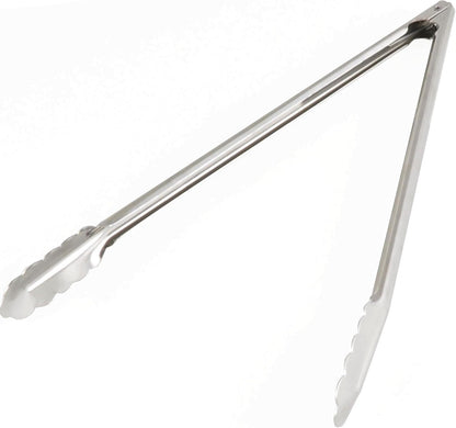 Stainless Steel Coiled Spring Utility Tong Extra Heavy Duty Set of 3- Kitchen Tongs Metal Food Tongs Premium Stainless Steel Tongs for Cooking Food Salad Grilling Barbecue BBQ Buffet