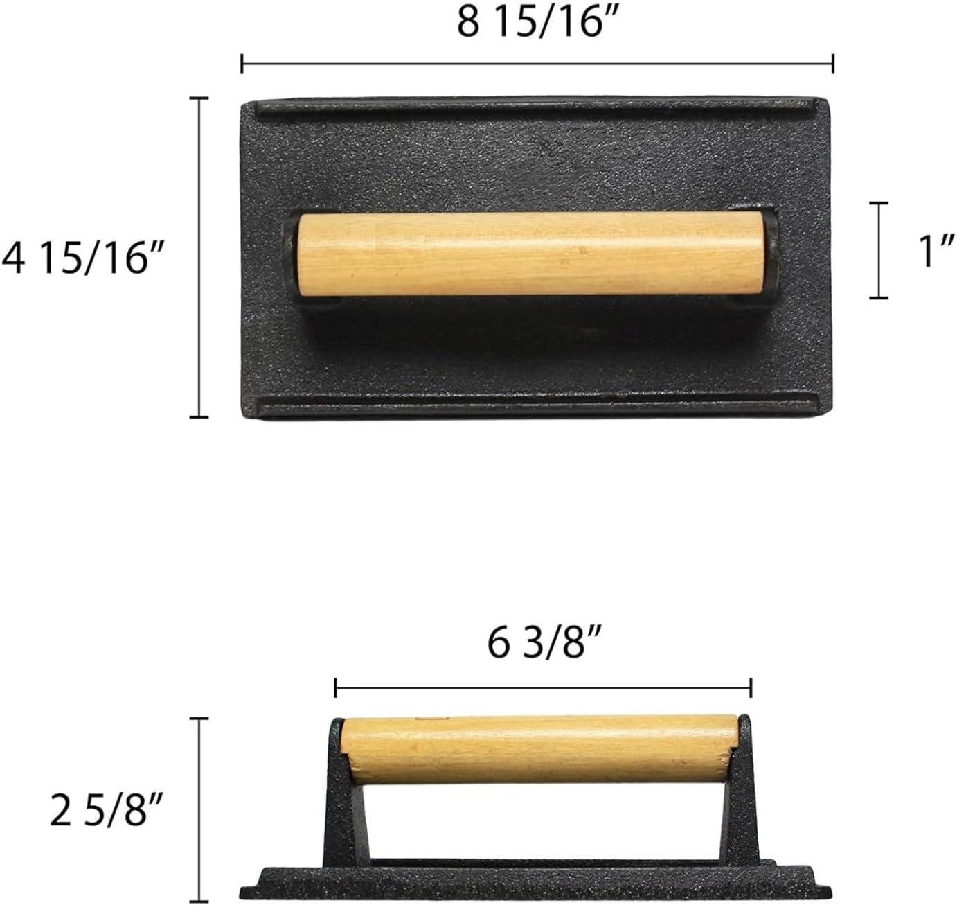 Steak Weight Cast Iron with Wooden Handle - Grill Press Bacon Press Meat Steak Sandwich for Griddle Grill Press Burger Press Griddle Press Meat Press