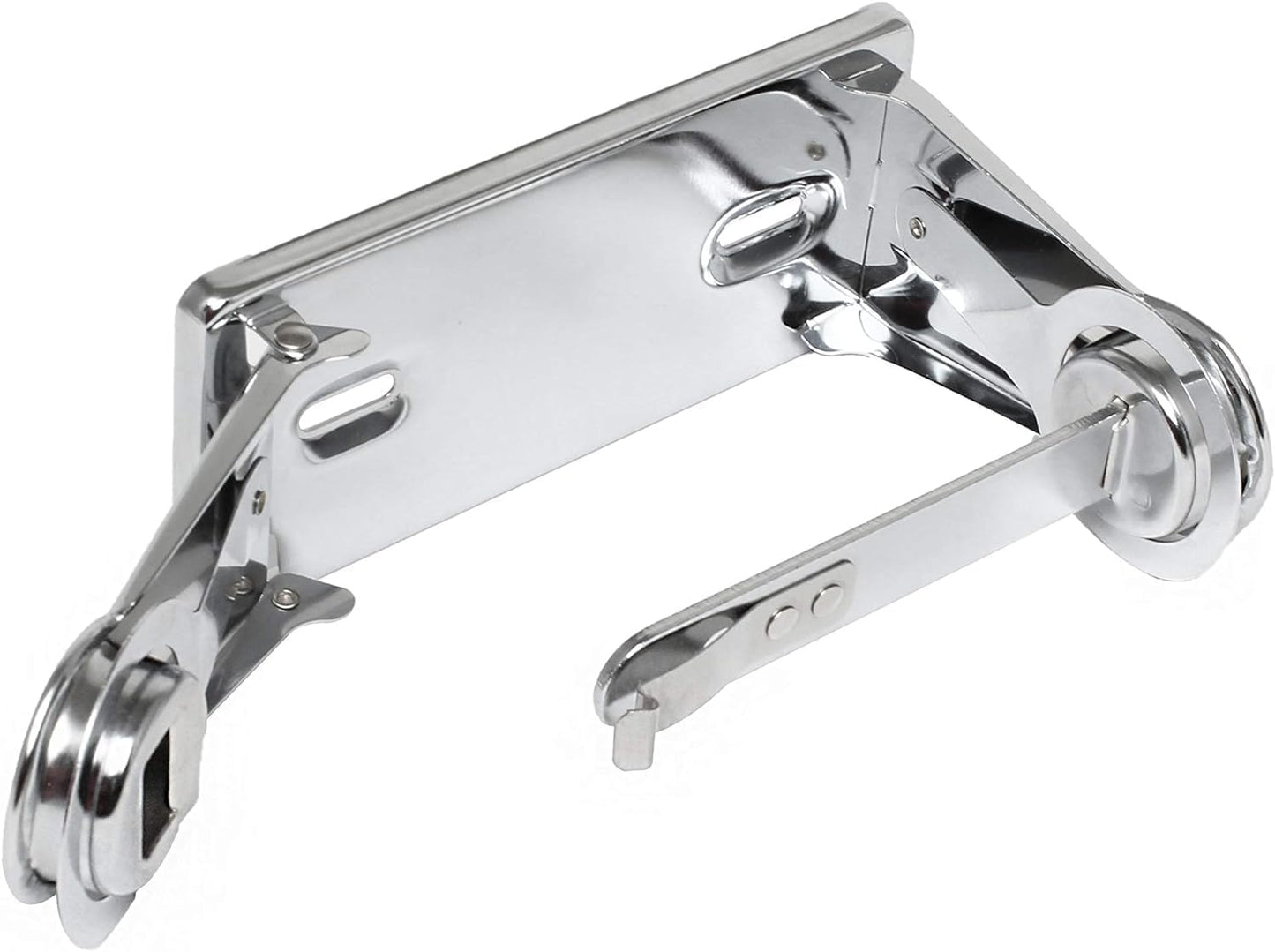 Single Roll Locking Toilet Tissue Dispenser fits 4" Diameter Toilet Paper Roll Chrome Plated- Bathroom Toilet Paper Holder for Bathroom Kitchen Washroom