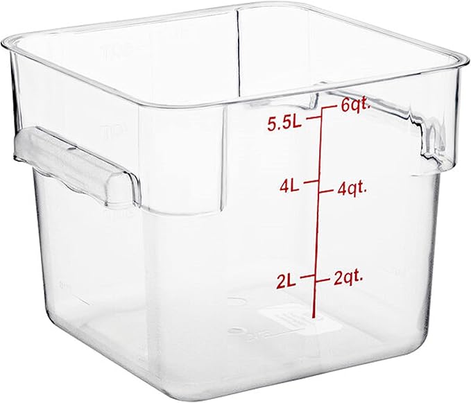 Polycarbonate Square Food Storage Container - Commercial Food Storage Containers Meal Prep Containers Reusable Food Containers for Pantry Kitchen Storage Organization