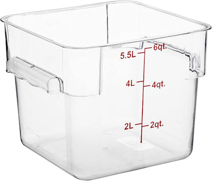 Polycarbonate Square Food Storage Container - Commercial Food Storage Containers Meal Prep Containers Reusable Food Containers for Pantry Kitchen Storage Organization