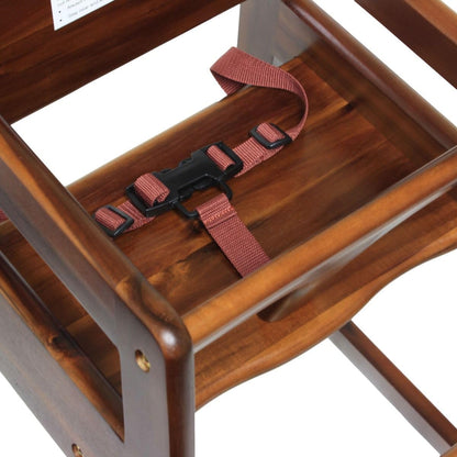 Wood Children High Chair with Safety Belt Wood Finished- Knock-Down Package Commercial Grade Children High Stool Dining Chair for Restaurant & Home Use
