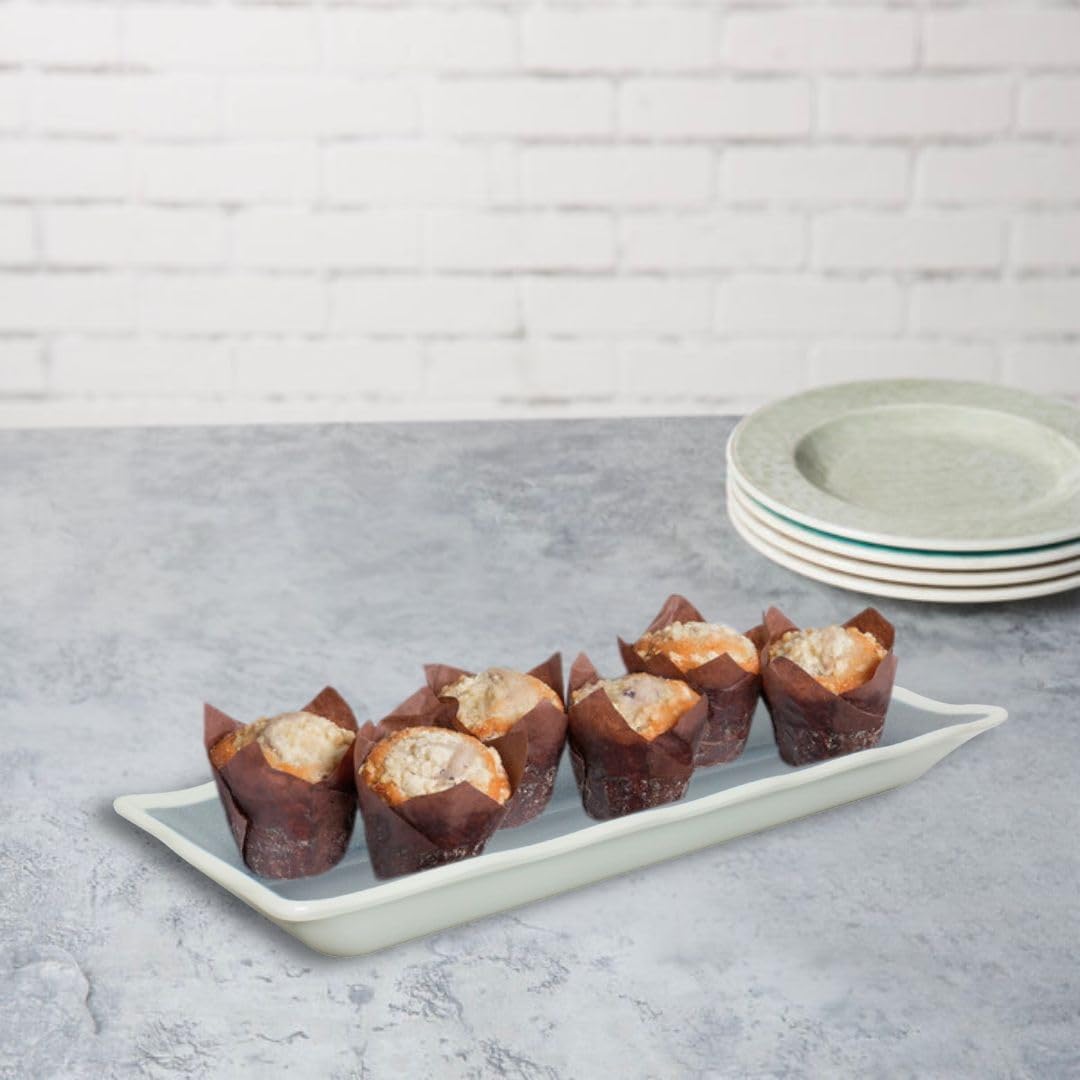 Rectangular Serving Melamine Tray - Dishwasher Safe Break-Resistant Reusable Serving Platter Plates Kitchen Plates Dinnerware Appetizer Plates