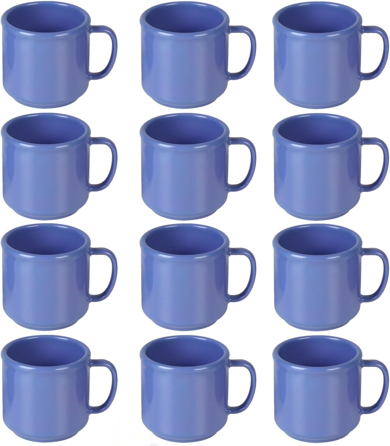 10 oz Mug Melamine Set of 12- Dishwasher Safe Break-Resistant Coffee Cup Set Reusable Plastic Cup for Latte Cappuccino Cocoa Hot Tea Mocha Home Cafe Restaurants