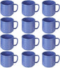 10 oz Mug Melamine Set of 12- Dishwasher Safe Break-Resistant Coffee Cup Set Reusable Plastic Cup for Latte Cappuccino Cocoa Hot Tea Mocha Home Cafe Restaurants