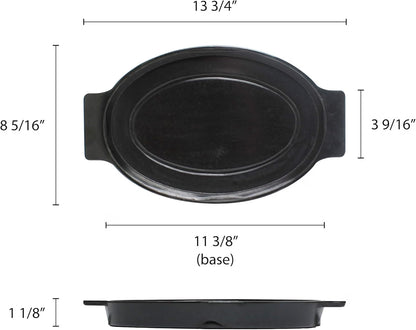 13-4/5" x 8-4/9" Oval Bakelite Underliner fits 11-5/8" x 8" Stainless Steel Sizzling Platter - Rectangular Sizzle Platter Underliner Base Restaurant Home Kitchen