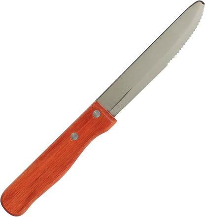 5” Stainless Steel Round Tip Jumbo Steak Knife with Handle Set of 12- Steak Knives Dinner Knives Meat Cutter Knife Set for Home and Restaurants