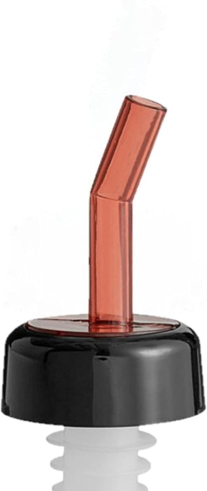 Flow Liquor Pourer with Black Collar Acrylonitrile Set of 12- Liquor Bottle Pourers Shot Dispenser Liquor Bottle Pourers Alcohol Pourers Bar Bartender Accessories
