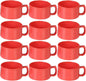 10 oz Soup Mug Melamine Set of 12- Dishwasher Safe Break-Resistant Coffee Cup Set Reusable Plastic Mug for Soups Latte Cappuccino Cocoa Hot Tea Home Cafe Restaurants