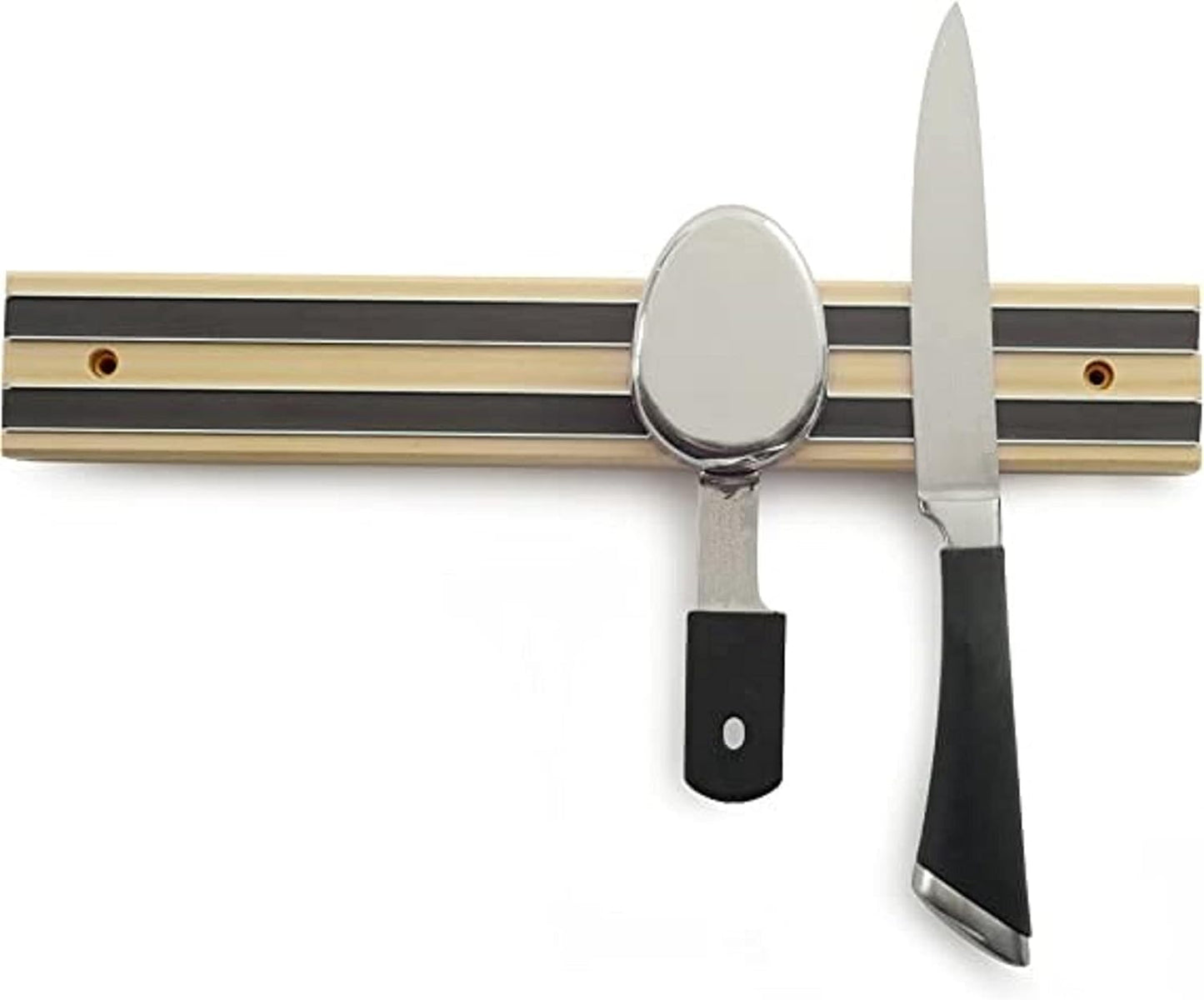 Magnetic Wooden Knife Tool Bar with Two Magnetic Strips- Multi-Purpose Functionality Knife Holder Knife Strip Magnetic Tool Organizer Knife Bar for Kitchen Utensil Organizer