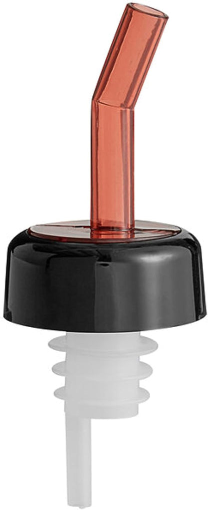 Flow Liquor Pourer with Black Collar Acrylonitrile Set of 12- Liquor Bottle Pourers Shot Dispenser Liquor Bottle Pourers Alcohol Pourers Bar Bartender Accessories