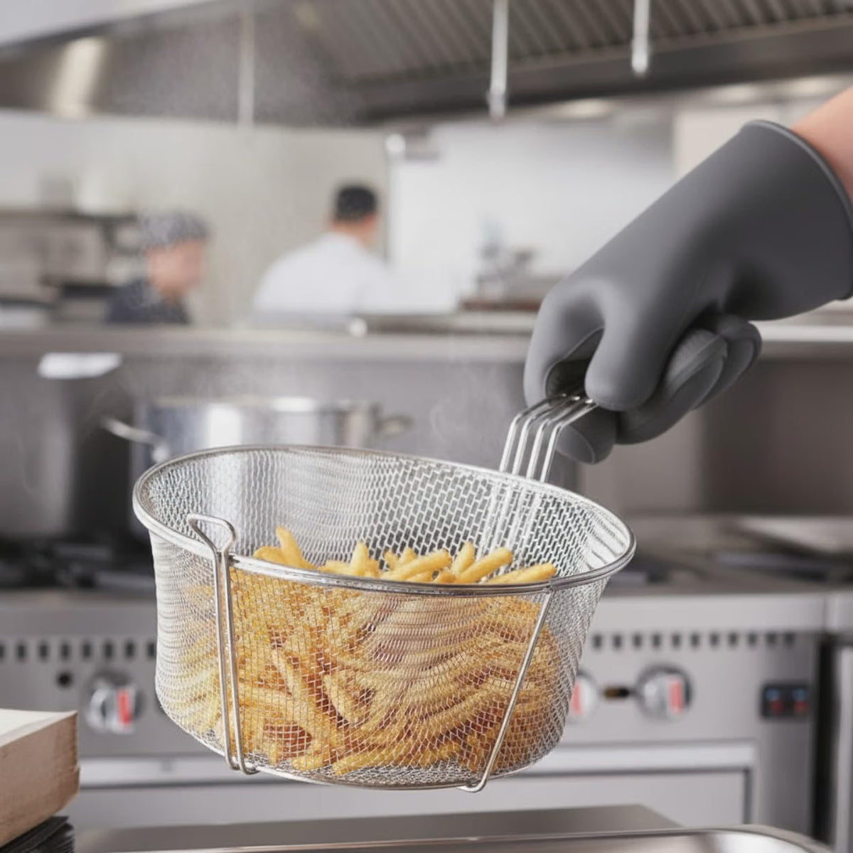Round Fry Basket Heavy Duty Nickel Plated Iron - Deep Fry Basket Frying Multifunctional Fryer Round Food Strainer for Restaurant Kitchen Frying Chips Fish Sausages