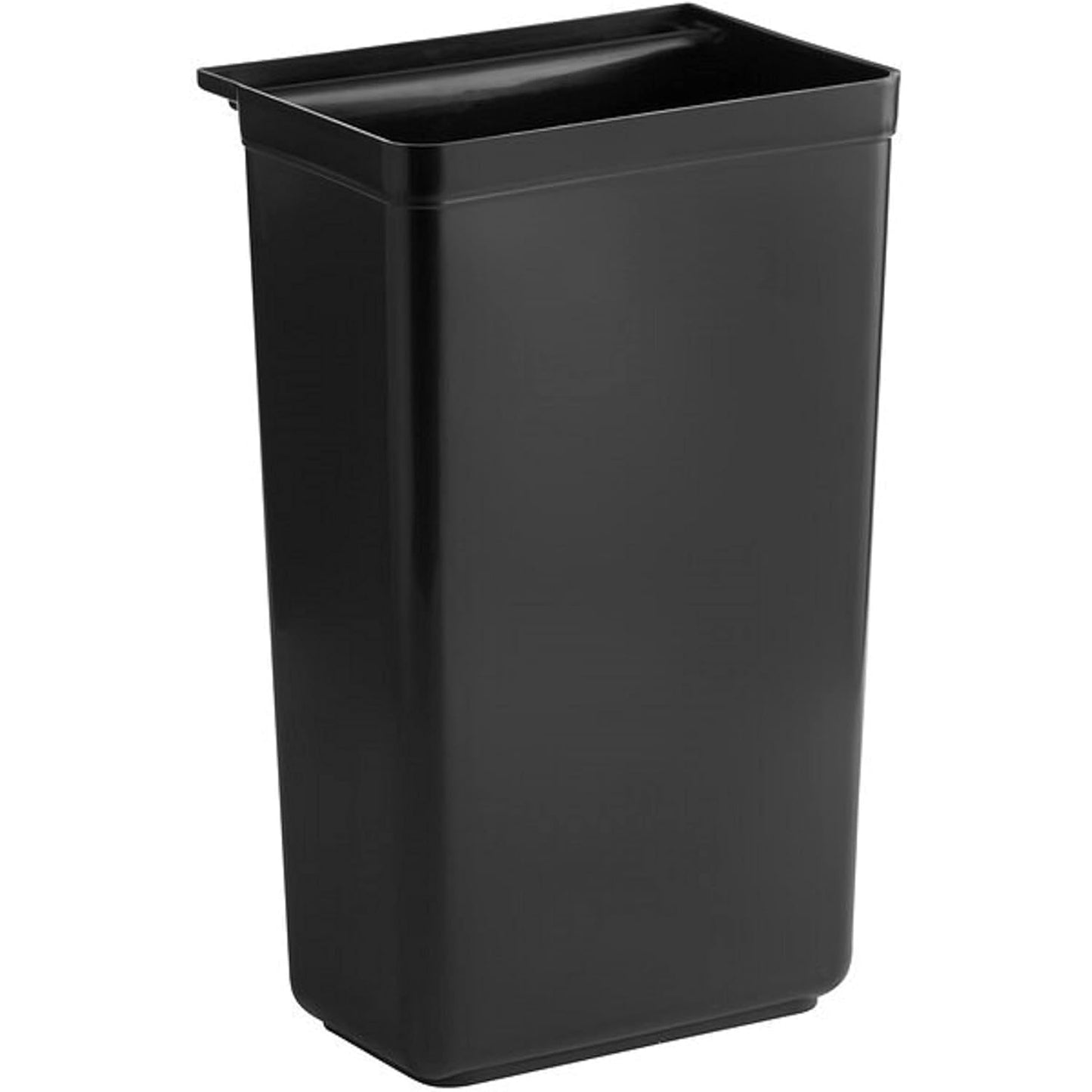 Refuse Bin for Utility/Bussing Cart 13" x 9-1/14" x 22" Black Color- Wastebasket Trash Can Plastic Restaurant Tub Fits Rolling Utility Cart Attachable