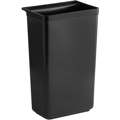 Refuse Bin for Utility/Bussing Cart 13" x 9-1/14" x 22" Black Color- Wastebasket Trash Can Plastic Restaurant Tub Fits Rolling Utility Cart Attachable
