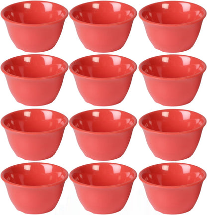 Bouillon Cup Color Melamine Set of 12- Dishwasher Safe Break-Resistant Reusable Bowls Serving Soup Bowl Broth Cups Soup Bowls Ice Cream Dipping Sauce